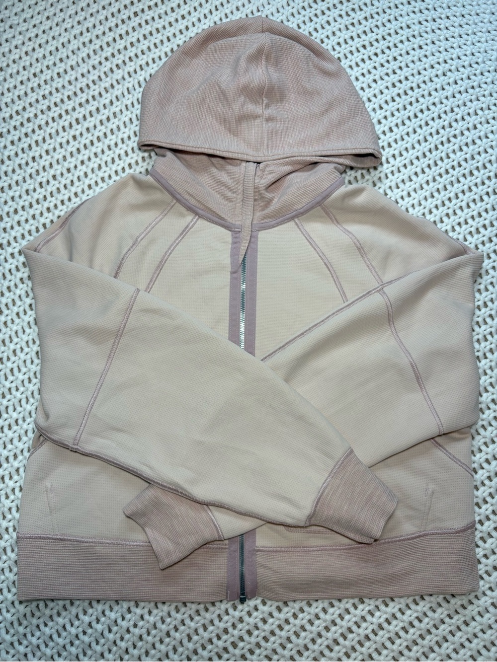 lululemon scuba oversized full zip hoodie waffle heathered mink berry size m/l - Picture 9 of 12